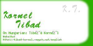 kornel tibad business card